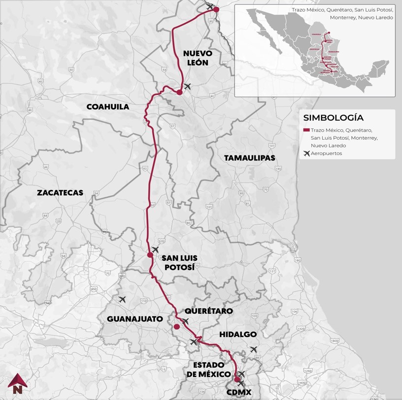 CONSTRUCCIÓN DE LA VÍA FÉRREA PARA PRESTAR EL SERVICIO DE TRANSPORTE DE PASAJEROS SALTILLO-NUEVO LAREDO, EN LOS ESTADOS DE COAHUILA, NUEVO LEÓN Y TAMAULIPAS.